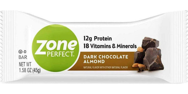 Zone Perfect Protein Bars, Dark Chocolate Almond, 12g of Protein, Nutrition Bars With Vitamins and Minerals, Great Taste Guaranteed, 20 Bars