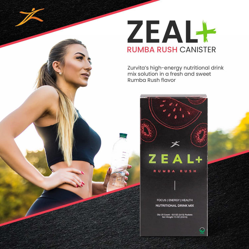 Zurvita Zeal + Push The Power of Clean Energy Box - Rumba Rush 210 Grams