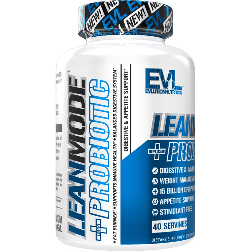 Fat Burner + Probiotic Supplement - EVL Lean Mode Stimulant-Free Diet Supplement with Green Coffee Bean, L-Carnitine, CLA, Green Tea Extract & Garcinia Cambogia (50 Servings) - Weight Loss Pills
