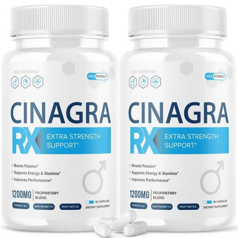 Cinagra RX Extra Strength Support Male Dietary Supplement (2 Pack - 120 Capsules)