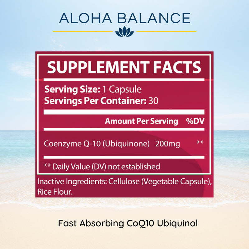 Coq10 - Ubiquinol - Supports Healthy Heart - Fast Absorption - Heart & Cellular Energy by Aloha Balance