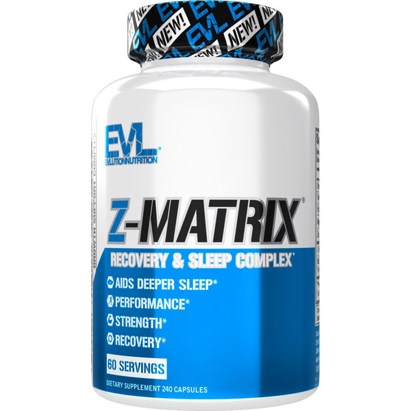 Sleep Supplement - Evlution Nutrition Sleep Aid with Z-Matrix for Muscle Recovery - Sleeping Pills Mineral Complex with Zinc, Magnesium & L-Theanine - EVL Z-Matrix 240Ct Capsules