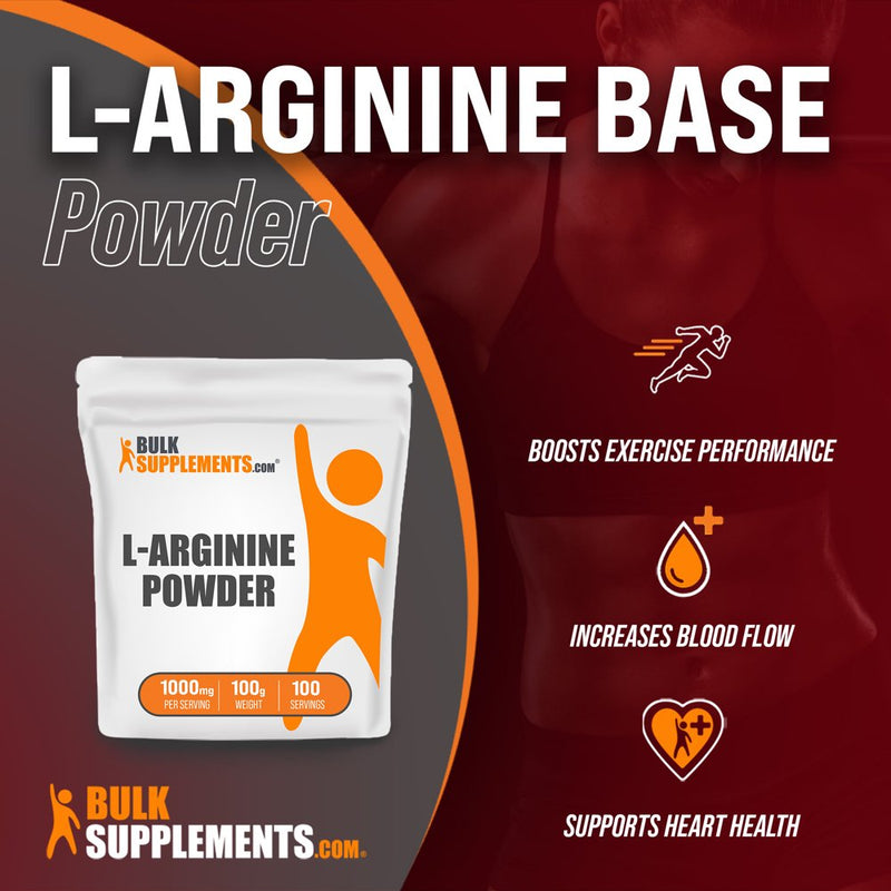 Bulksupplements.Com L-Arginine Powder, 1000Mg - Nitric Oxide Powder (100G - 100 Servings)