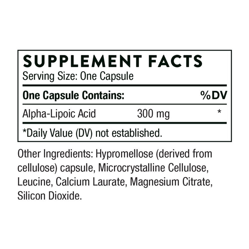 Thorne Alpha-Lipoic Acid, 300 Mg, Supplement Liver Detox, Antioxidant Support, Nerve Health and Mental Sharpness, 60 Capsules