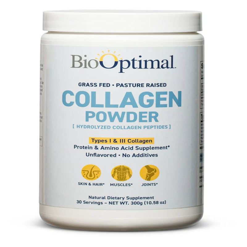 Biooptimal Collagen Powder, Grass Fed Collagen Peptides (30 Day Supply)