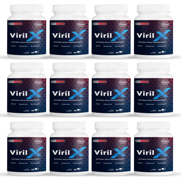 12 Pack Viril X, Performance Booster for Men, Increases Blood Flow & Stamina-60 Tablets X12