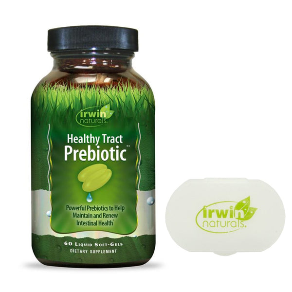 Irwin Naturals Healthy Tract Prebiotic Intestinal Health - 60 Ct W/ Pill Case