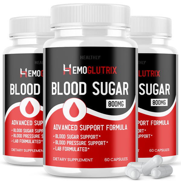 (3 Pack) Hemoglutrix Blood Glucose Sugar Control Pressure Supplement Detox Support Pills (180 Capsules)