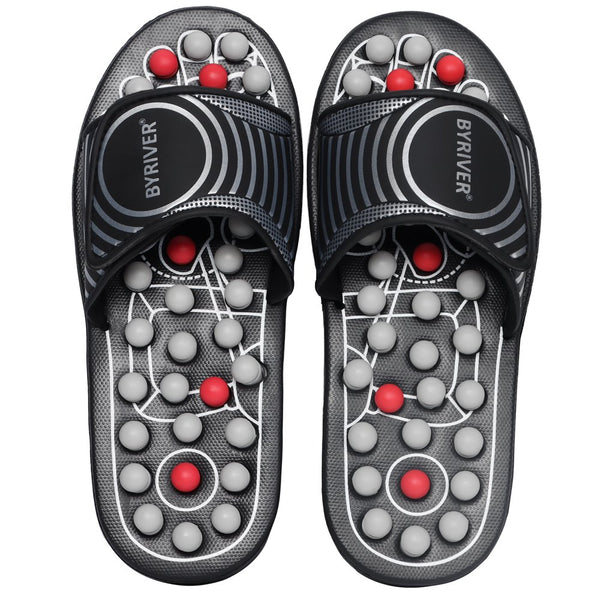 BYRIVER Reflexology Foot Massager for Circulation, Massage Slippers Sandals Shoes for Men Women (02S)