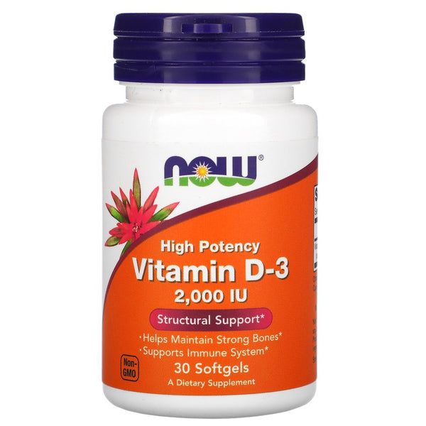 Now Foods Vitamin D-3, 50 Mcg (2,000 IU), 30 Softgels