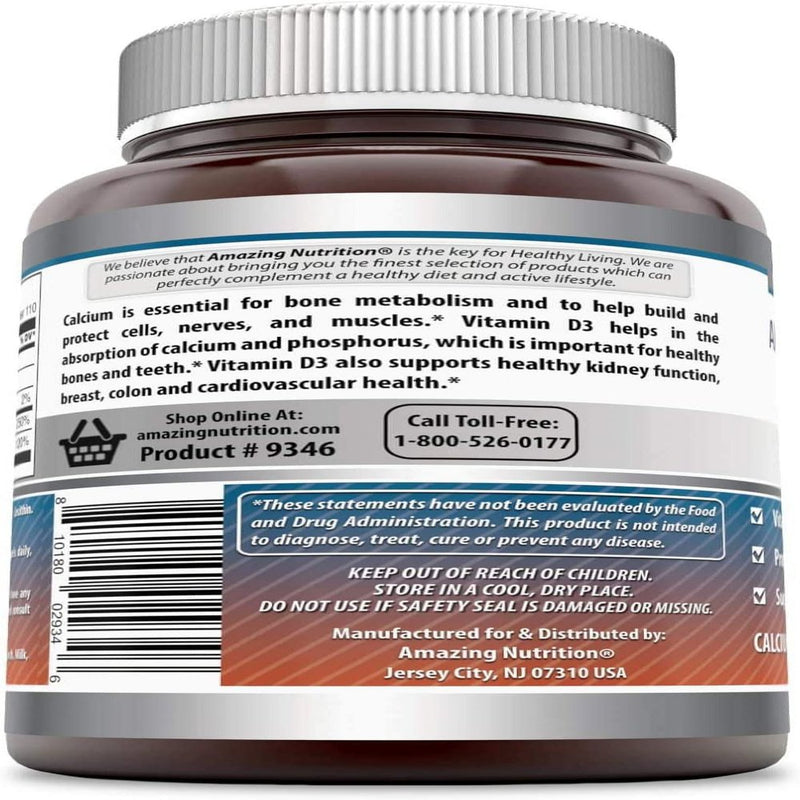 Amazing Formulas Calcium with Vitamin D3 - Calcium 1200 Mg, Vitamin D3 1000 Mg 220 Softgels (Non-Gmo, Gluten Free) - Pack of 2