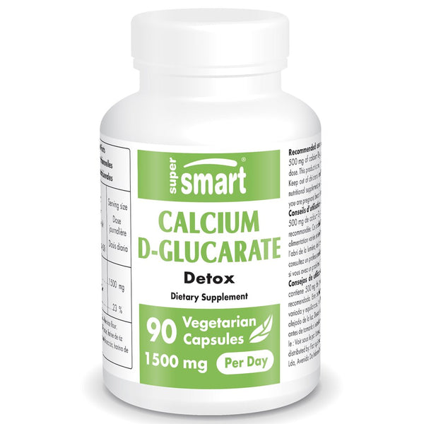 Supersmart - Calcium D-Glucarate 1500 Mg per Day - Antioxidant & Detox Supplement - Liver Support | Non-Gmo & Gluten Free - 90 Vegetarian Capsules