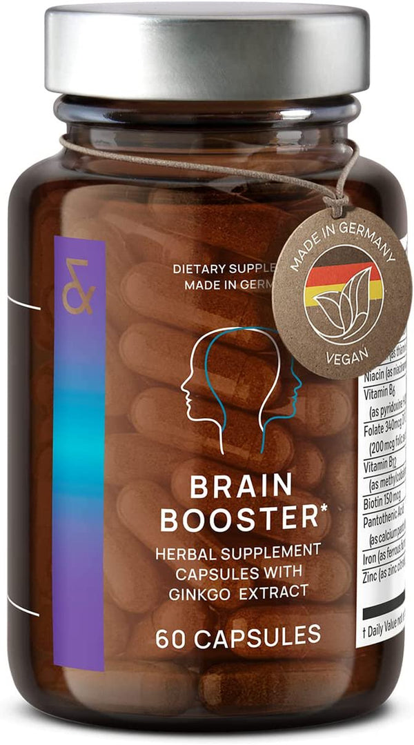 N°4 Brain Booster - Nootropic Brain Support Supplement, Focus & Memory Support Vitamins - Lions Mane, Bacopa Monnieri, Ginkgo - Cognitive Fog Enhancer, Neuro Clarity Concentration Pills, 60 Capsules