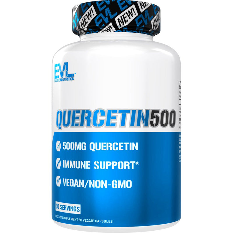 Quercetin 500Mg Antioxidant Supplement - Extra Strength Quercetin Dihydrate Flavonoid for Daily Immune Support & Bone and Joint Health - EVL Nutrition Quercetin 30Ct Capsules