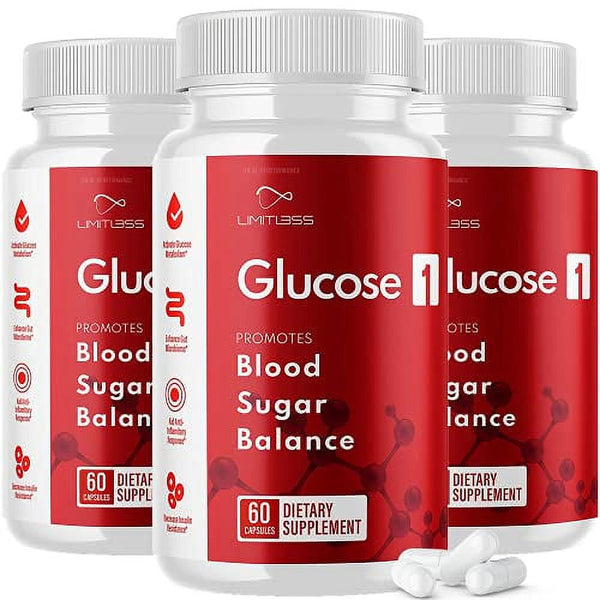 Glucose 1 Blood Sugar Balance Pills Glucose1 for Healthy Blood Sugar Levels Supplement (3 Pack - 180 Capsules)
