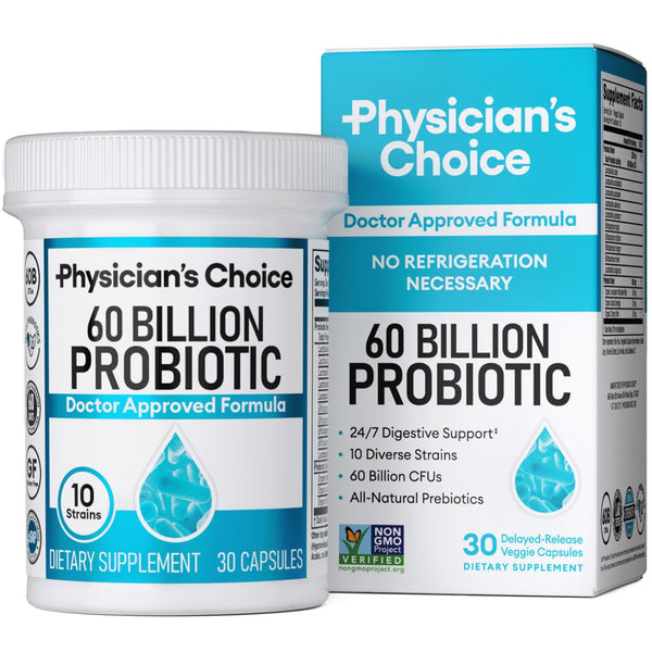 Physician’S Choice 60 Billion Probiotic for Women and Men, 30 Count, Digestive & Gut Health