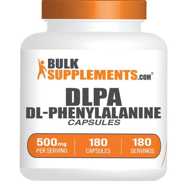 Bulksupplements.Com Dl-Phenylalanine Capsules, 500Mg - Brain, Liver, & Skin Support Supplements (180 Gel Caps - 180 Servings)