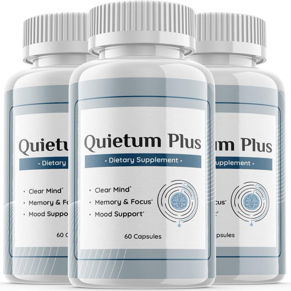 (3 Pack) Quietum plus - Dietary Supplement for Hearing - Tinnitus Support for Healthy Middle and Inner Ear Structures, Cognitive and Nootropic Support, Nerves and Blood Supply - 180 Capsules