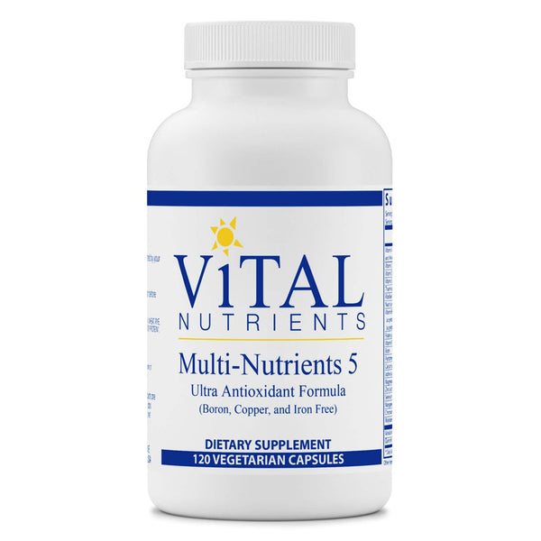 Vital Nutrients - Multi-Nutrients 5 - Ultra Antioxidant Formula (Boron, Copper, and Iron Free) - Ultra Antioxidant Daily Multi-Vitamin/Mineral Formula - 120 Vegetarian Capsules per Bottle