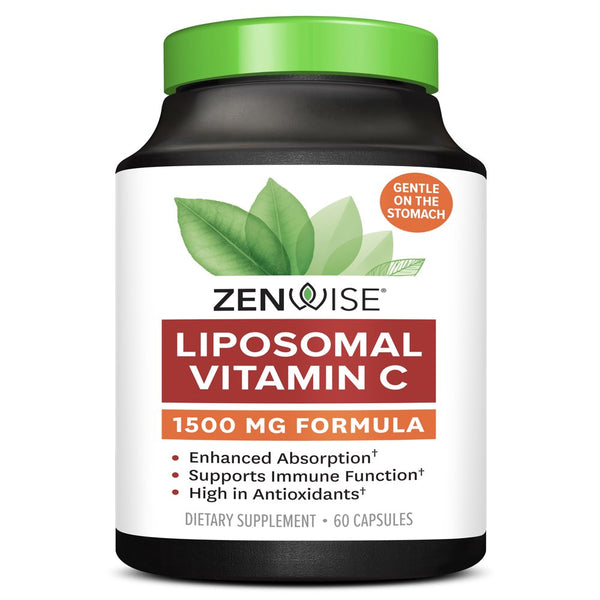 Zenwise Vitamin C Liposomal Ascorbic Acid – 1450 MG of Organic Highly Bio Available Vitamin C for Immune Health, Natural Energy Boost, and Skin Care Support