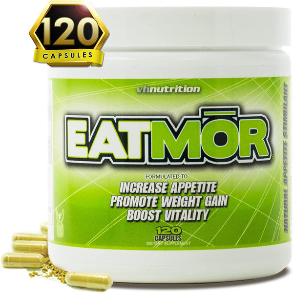 VH Nutrition Eatmor Appetite Stimulant - Natural Weight Gain Pills, Vitality & Hunger Boosting Orxegenic Supplement - 120 Capsules