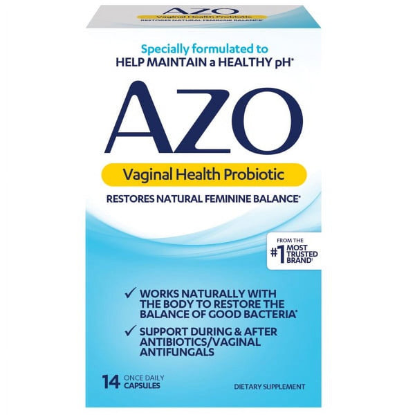 AZO Vaginal Health Probiotic Supplement Capsules for Female Balance, 14 Ct