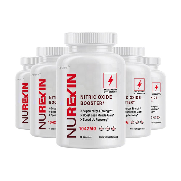 (5 Pack) Nurexin, Nurexin Nitric Oxide Booster - 300 Capsules per Bottle