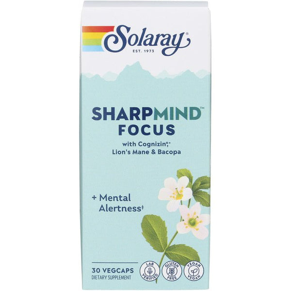 Solaray Sharpmind Focus, Mental Alertness Nootropic Supplement, Memory Support, Each Capsule with Cognizin Citicoline, Vegan, 60 Day Money Guarantee, 30 Serv 30 Vegetarian Capsules Pills