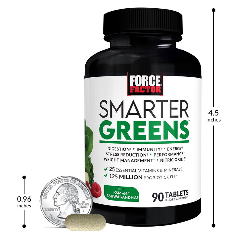 Force Factor Smarter Greens Tablets, Greens Superfood Supplement, 90 Tablets