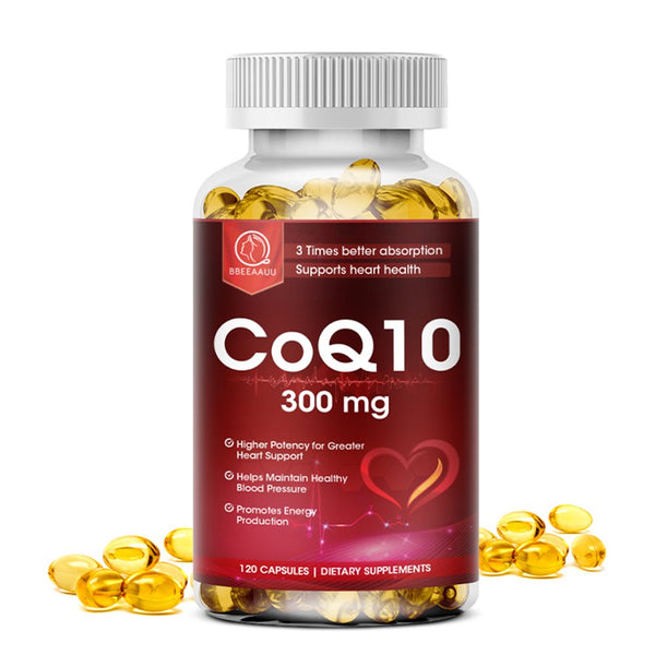 Bbeeaauu Natural Coenzyme Q10 Antioxidant Supplement 300Mg for Heart, Brain, Immunity & Liver Support - 120 Capsules