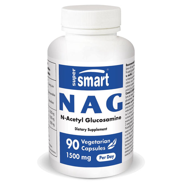 Supersmart - NAG 1500 Mg per Day (N-Acetyl Glucosamine) - Joint Supplements - Hyaluronic Acid & Collagen Support | Non-Gmo & Gluten Free - 90 Vegetarian Capsules
