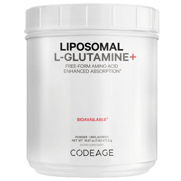 Codeage Liposomal L-Glutamine Powder 5000Mg, Free-Form Amino Acid, Performance Muscles Support, 1Lb