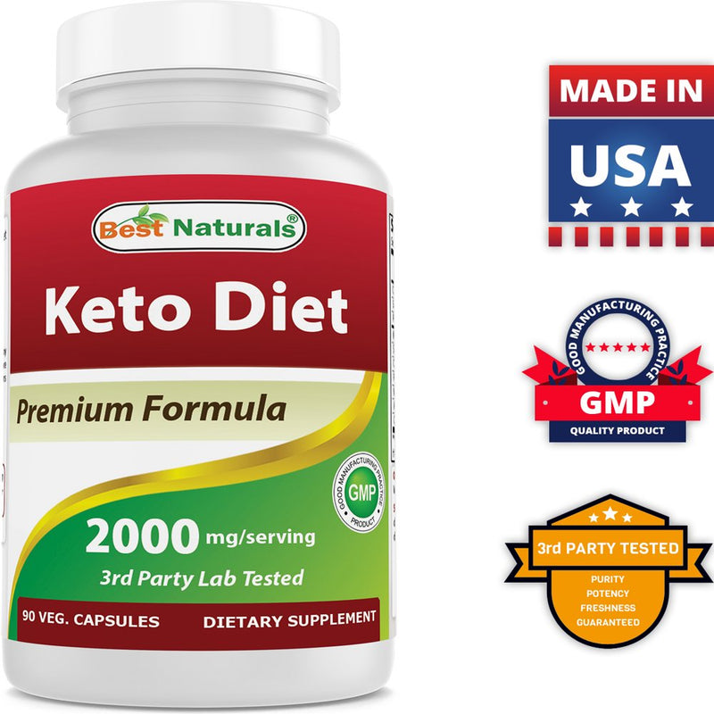 3 Pack Best Naturals Keto Diet Pills 2000 Mg 90 Vegetarian Capsules | Exogenous Ketones BHB Supplement