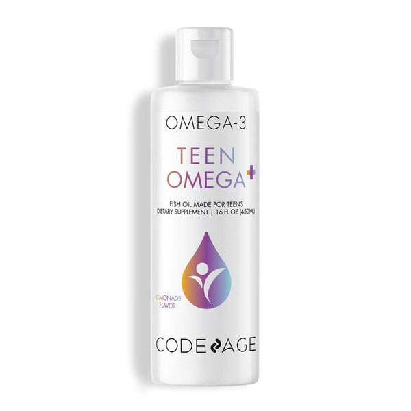 Codeage Teen Omega-3 Fatty Acid EPA & DHA Fish Oil, Vitamin D3 & E, Non-Gmo, Lemonade Drop, 16 Fl Oz