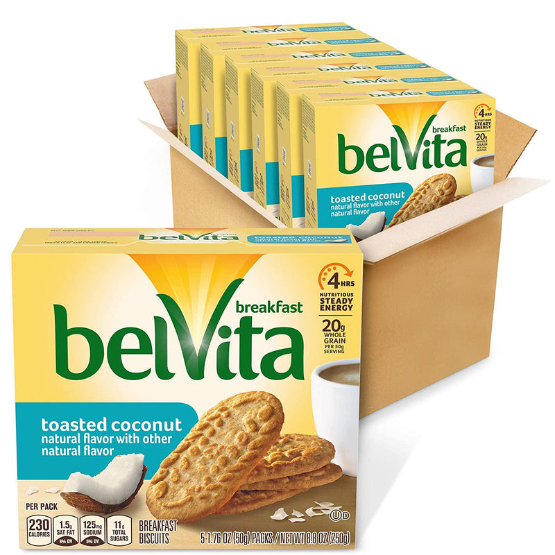  belVita Blueberry Breakfast Biscuits, 30 Total Packs, 5  Count(Pack of 6)
