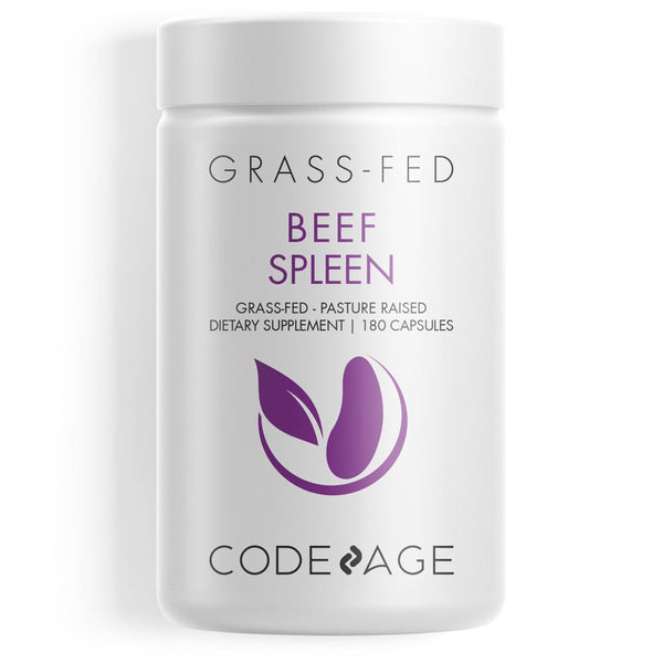 Codeage Grass-Fed Beef Spleen, Grass-Finished, Pasture-Raised, Non-Defatted Glandular Supplement, 180 Ct