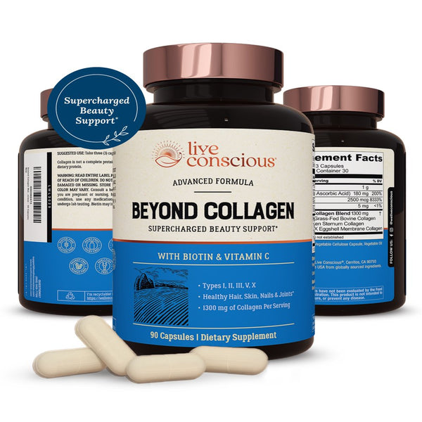 Live Conscious beyond Collagen Multi Collagen Capsules W/ Biotin, 90 Caps