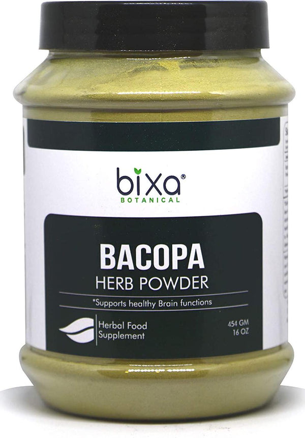bixa BOTANICAL Brahmi Powder(Bacopa Powder)(Bacopa Monnieri/Brahmi Leaves) Ideal Brain Tonic, Ayurvedic Herbal Supplement For Brain, Intelligence and Focus, Useful To Improve Voice Quality 1 Pound/16 Oz