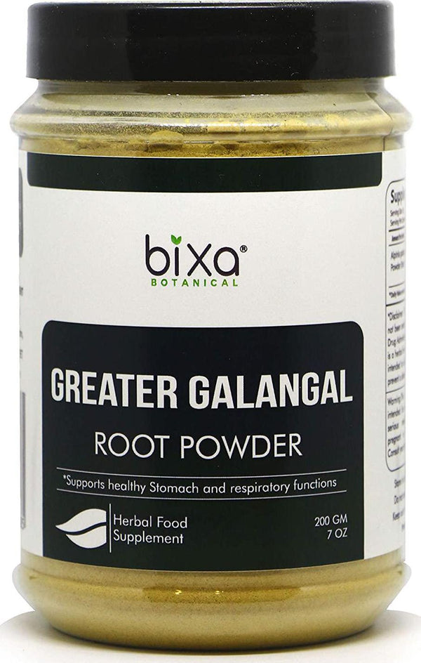 bixa BOTANICAL Greater Galangal Root Powder (Kulinjan/Alpinia Galanga), Supports Healthy Stomach And Respiratory Functions - 7 Oz (200G)