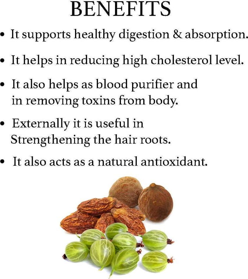 bixa BOTANICAL Triphala Powder(Haritaki, Bibhitaki and Amla) For Healthy Digestion and Absorption, Anti-Oxidant Herbal Supplement and Blood Purifier, Externally Useful For Strengthening The Hair Roots