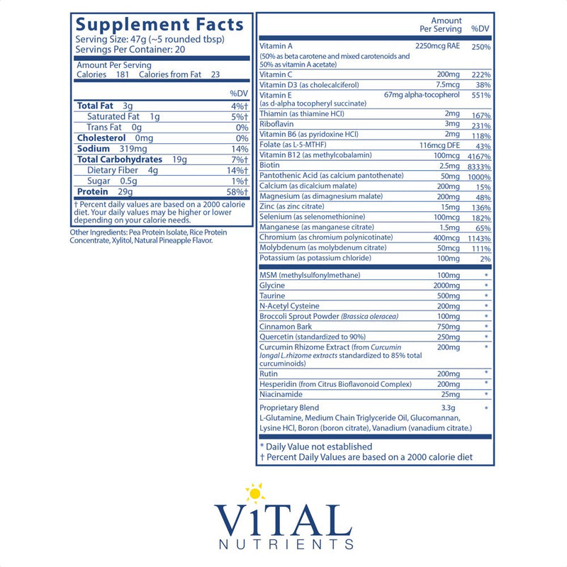 Vital Nutrients - Vital Clear - Nutritional and Herbal Support for a Healthy Inflammatory Response, Normal Blood Sugar Levels, and Detoxification - Vegetarian - 942 Grams