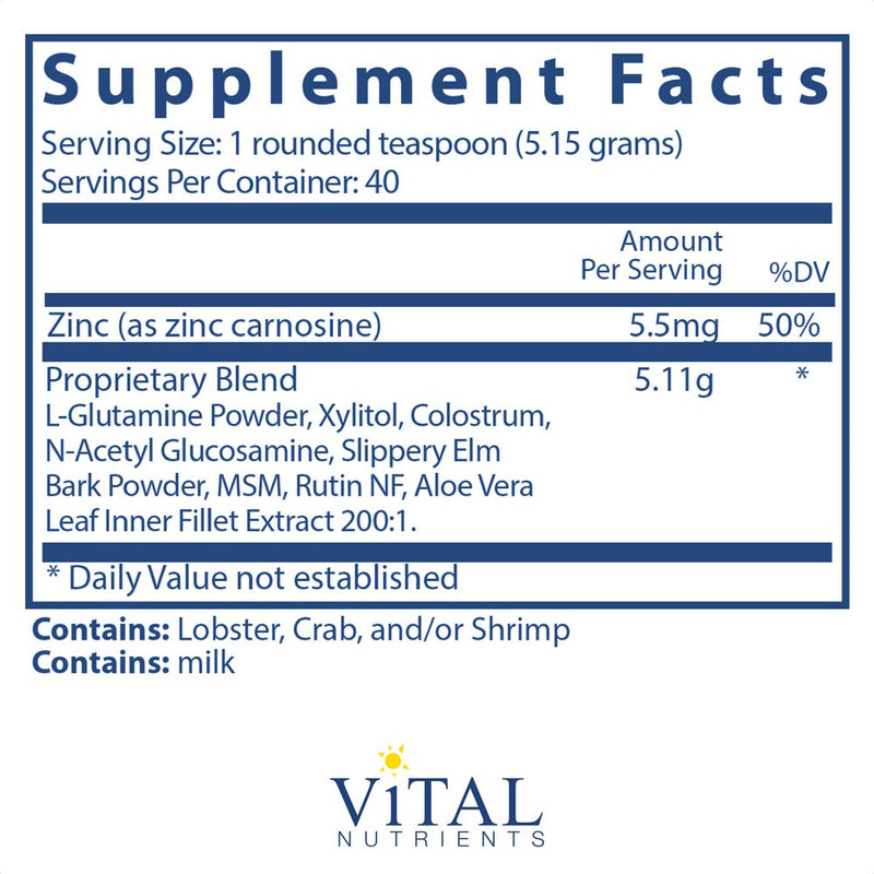 Vital Nutrients - GI Repair Powder- Digestive Enzyme Supplements Supports Gut Health and Digestion- 7.26 Oz