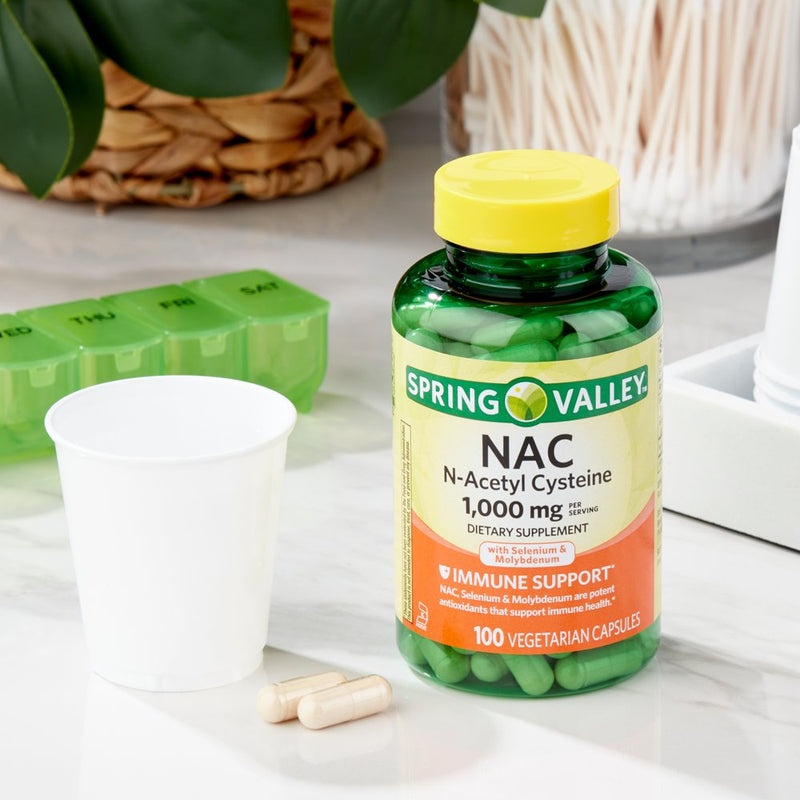 Spring Valley NAC Vegetarian Capsules Dietary Supplement, 1000Mg, 100 Count
