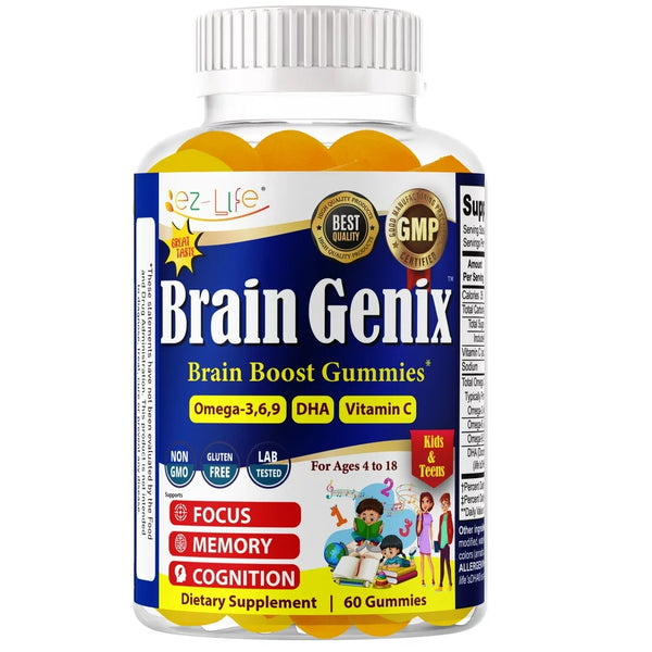 Braingenix Kids Brain Focus Gummies Attentive Child Supplement Kids Omega 3 Gummies Focus and Attention for Kids 60Ct by America'S Best Deals