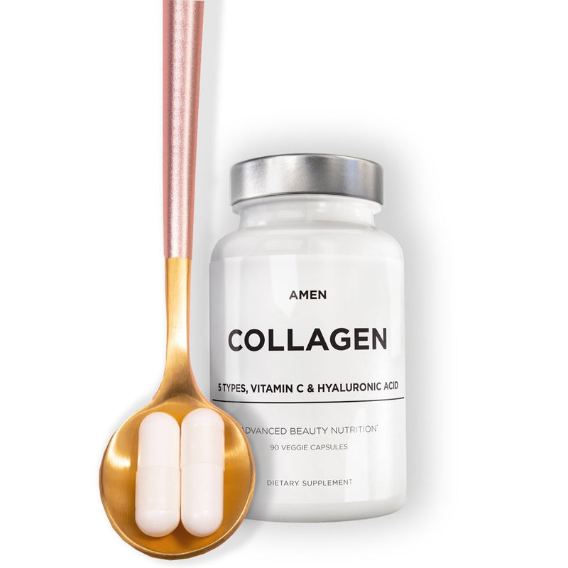 Amen Collagen Peptides Capsules, Hyaluronic Acid, Vitamin C, 90 Ct