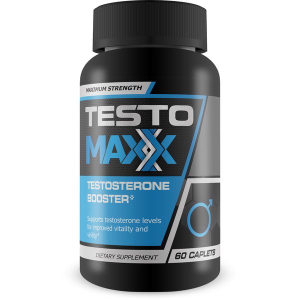 Testo Maxx - All Natural Testosterone Booster - Burn Fat, Build Lean Muscle, and Improve Performance - 60 Caplets