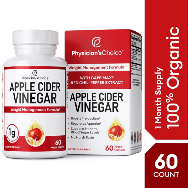 Physician'S Choice Apple Cider Vinegar Capsules Weight Loss, 60 Ct.