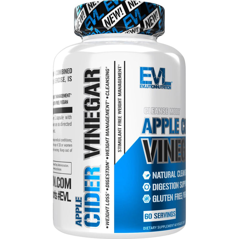 Apple Cider Vinegar Pills for Weight Loss, Detox & Cleanse - Pure ACV Supplement for Women & Men - EVL Apple Cider Vinegar with the Mother 60Ct Capsules