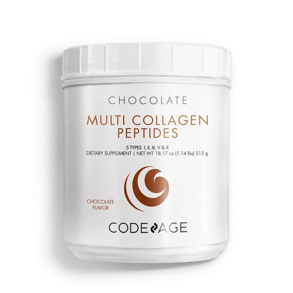 Codeage Multi Collagen Peptides Protein Powder, Chocolate Cocoa, MCT Oil, Amino Acids, Hydrolyzed, 18.16 Oz