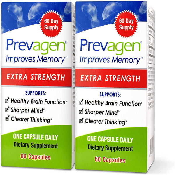 Prevagen Improves Memory - Extra Strength 20Mg, 60 Capsules |2 Pack| with Apoaequorin & Vitamin D|Brain Supplement for Better Brain Health, Supports Healthy Brain Function & Clarity|Memory Supplement